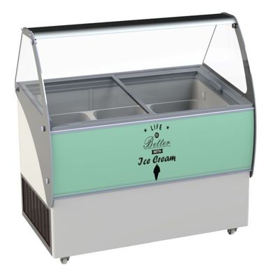 Combisteel Curacao Speiseeisvitrine 454L – 10x5L – fahrbar mit Eislöffel & Messbe
