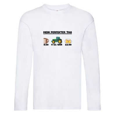 Mein Perfekter Tag | Landwirt | Mähdrescher | feldarbeit Long Sleeve Weiß