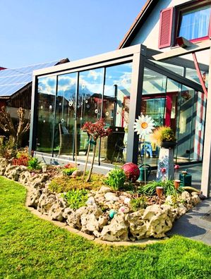 Sommergarten Smart Glaskeil und Glasschiebewand