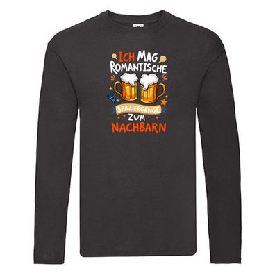 Spaziergang zum Nachbarn | Biertrinker | Lieblingsnachbar Long Sleeve Schwarz