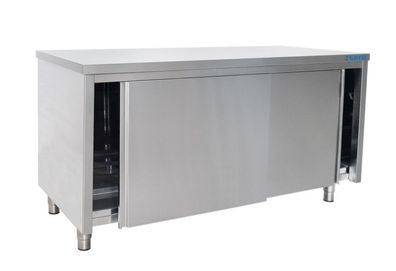 Saro Arbeitsschrank 1600x700x850mm mit Schiebetüren und 1 Boden aus Edelstahl