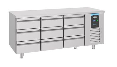 Combisteel Kühltisch Belegstation mit 9 Schubladen aus Edelstahl 1865x700x850mm