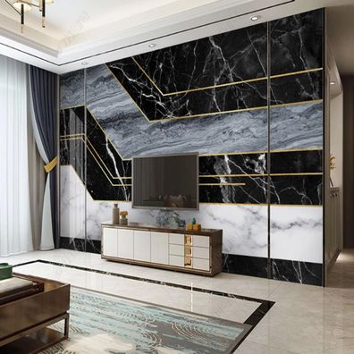 Vlies Fototapete Wandtapete Wandbilder Luxus Gold Geometrische Marmorstein 11162