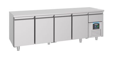 Combisteel Kühltisch Pro Line – 4 Türen, B 2330 x T 700 mm, aus Edelstahl AISI 304