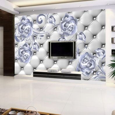 Vlies Fototapete Wandtapete Wandbilder 3D Boutique Silber Blume 11175