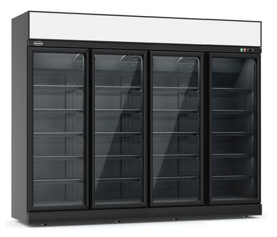 Gastronomie Combisteel Kühlschrank mit 4 Glastüren und 2060 Liter schwarz mit 20
