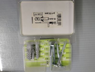 Schlitzschraubhaken, Bilderhaken, 5,8 x 65 mit Dübel VZ. 4 Stück