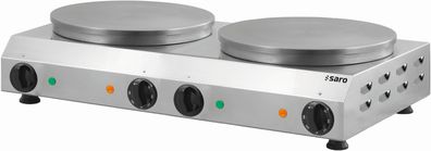 Saro Doppel-Crêpeseisen PIERRE – Profi-Crêpes-Maker mit 2 Gusseisenplatten, 400V,