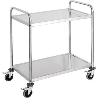 Stalgast Servierwagen Aus Edelstahl, Mit Zwei Borden, 860 X 540 X 920 mm (Bxtxh)