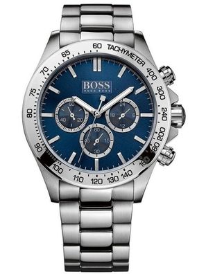 Hugo Boss Ikon - Silber Blau - Herrenuhr 44mm - HB 1512963 - Chronograph