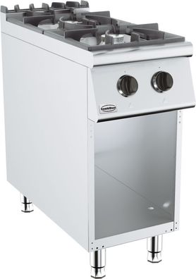 Gastronomie Combisteel Gasherd mit 2 Brenner freistehend aus Edelstahl