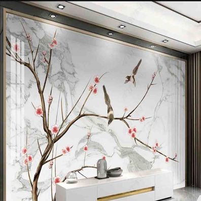 Vlies Fototapete Wandtapete Wandbilder Handgemaltes Fröhliches Blumen 11193