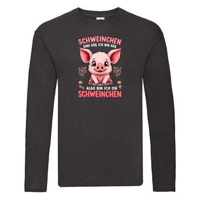 Ich bin ein Schweinchen | Schweine | Bauer Long Sleeve Schwarz