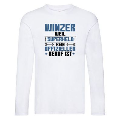 Superheld Winzer | Weinbauer | Wein Long Sleeve Weiß
