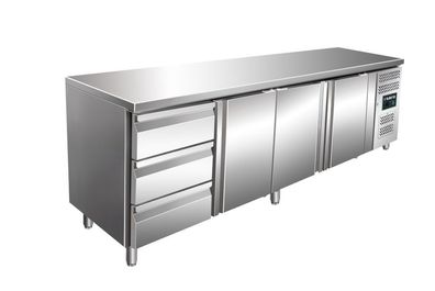 Saro Kühltisch KYLJA 2130 mit 3 Schubladen und 3 Türen 2230x700x890-950mm