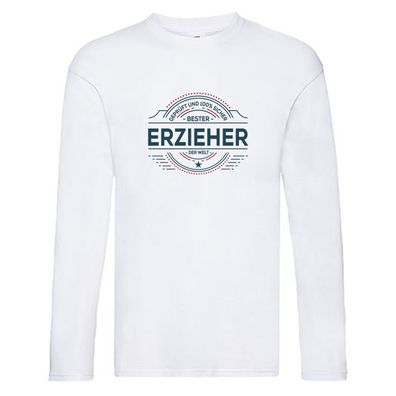 Geprüft und sicher: Erzieher | Pädagoge | Schule Long Sleeve Weiß