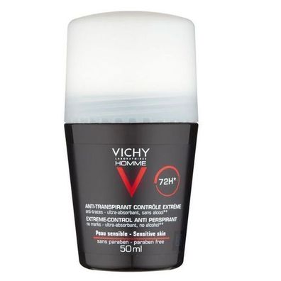 Vichy Homme Extreme Control 72H Antitranspirant Roll-on fuer Herren, 50 ml
