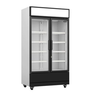 Gewerbe-Kühlschrank mit 2 Glastüren – 670 Liter, Umluftkühlung, abschließbar