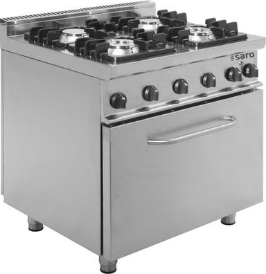 Gastronomie Saro Gasherd Mit Elektrobackofen Modell E7Kupg4Le, Maße B 800 X T 700