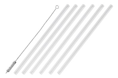 Westmark Trinkhalm Glas gerade mit Reinigungsbürste 20cm 6er