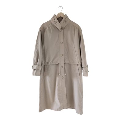 Vintage 90er Trenchcoat Damen Lang Beige Nino Flex Gr. 38/40 M/L