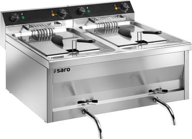 Gastronomie Saro Fritteuse Tischmodell Gastroline 99V, Inhalt 2X 9 Liter