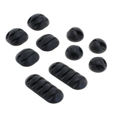 OTB - Kabelmanagement - Kabelclips / Kabelhalter - 10er Set schwarz