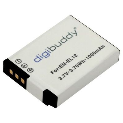 digibuddy - Ersatzakku kompatibel zu Nikon EN-EL12 - 3,7 Volt 1000mAh Li-Ion