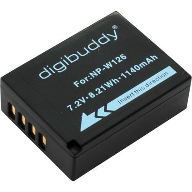 digibuddy - Ersatzakku kompatibel zu Fuji NP-W126 / NP-W126S - 7,4 Volt 1140mAh