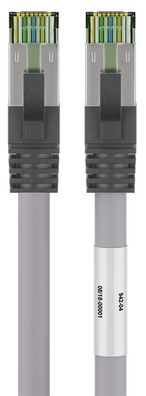 RJ45 (CAT 6A, 500 MHz) Patchkabel mit CAT 8.1 S/FTP Rohkabel, grau