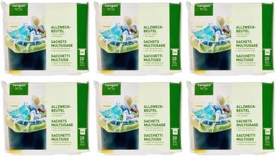 Müllbeutel Allzweckbeutel Reißfeste Müllbeutel mit Zugband 55L 6 Packungen