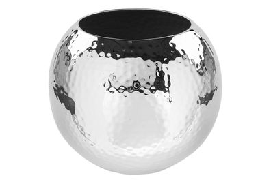 Fink MOON, Vase, Eisen, gehämmert, silberfarben, L. 20 cm, B. 20 cm, H. 20 cm, D
