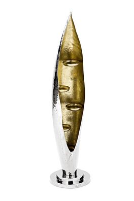 Fink CAVA, Windlicht, 5-flammig, Foliengold, silberfarben, L. 18 cm, B. 18 cm, H