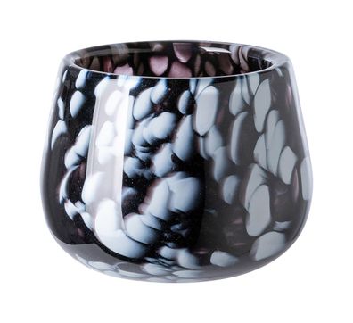 Fink MARLY, Glasvase, Windlicht, Glas, glatt, schwarz, weiß, L. 14 cm, B. 14 cm,