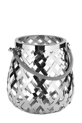 Fink OTIS, Windlicht, Glas, silberfarben, H. 24 cm, D. 22 cm 159211