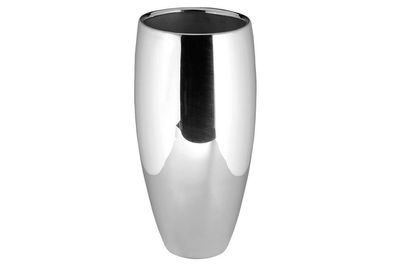 Fink AFRICA, Vase, Eisen, glatt, silberfarben, L. 14 cm, B. 14 cm, H. 28 cm, D