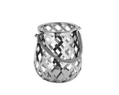 Fink OTIS, Windlicht, Edelstahl , Glas, silberfarben, H. 33 cm, D. 33 cm 159212