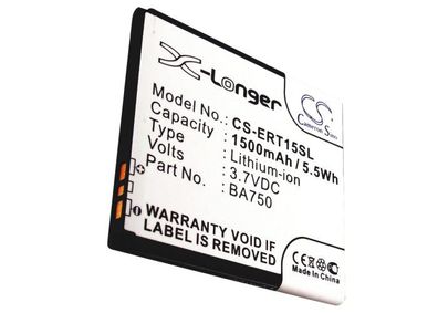 Ersatzakku - CS-ERT15SL - Sony Ericsson Xperia P / BA750 / Anzu - 3,7 Volt 1500mAh