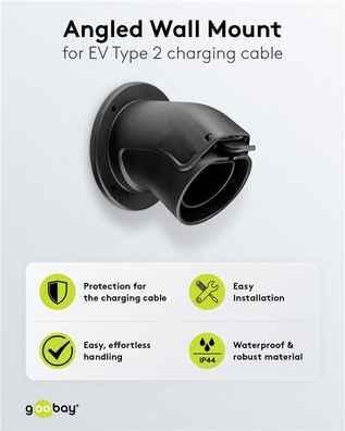 Wandhalterung abgewinkelt für Typ-2-Ladekabel Elektrofahrzeug