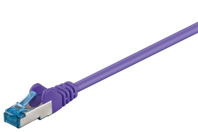 goobay - CAT 6A Patchkabel, S/FTP (PiMF), violett - 5 Meter - Kupferleiter (CU),
