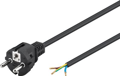 Schutzkontaktkabel zum Konfektionieren, 1,5 m, Schwarz
