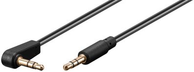 Audio Verbindungskabel AUX, 3,5 mm stereo 3-pol., slim, CU, abgewinkelt