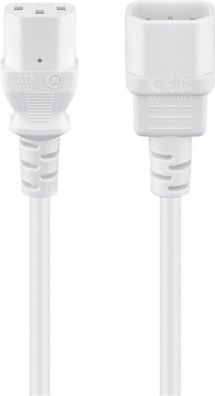 Kaltgeräte Verlängerungkabel, 0,5 m, Weiß