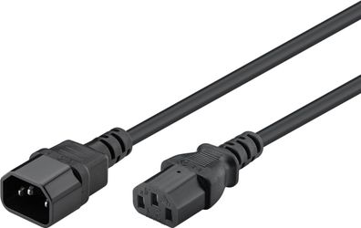 Kaltgeräte Verlängerungskabel, 0,5 m, schwarz
