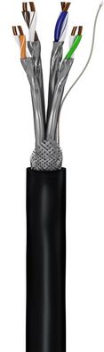 CAT 7 Outdoor Netzwerkkabel, S/FTP (PiMF), schwarz, 100 m