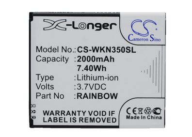 Ersatzakku - CS-WKN350SL - WIKO Rainbow / Bloom / M172 - 3,7 Volt 2000mAh Li-Ion