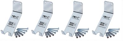 4x Point Fahrrad Wandhalter Pedalaufhängung