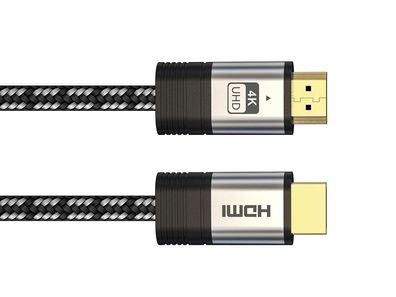 Premium HDMI 2.0 Baumwollgeflechtkabel mit vergoldetem Stecker - 4K Video - 2 Meter