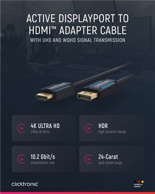 Aktives DisplayPort™-auf-HDMI™-Adapterkabel (4K/60Hz)