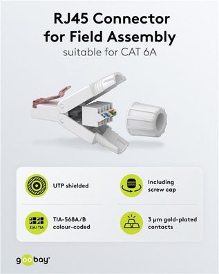 CAT 6 feldkonfektionierbarer RJ45-Stecker, UTP ungeschirmt